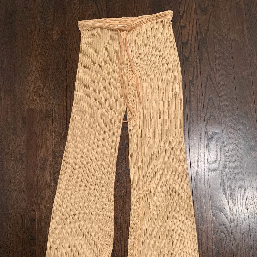 ELLEJAY Lara Pant in Tan Lace